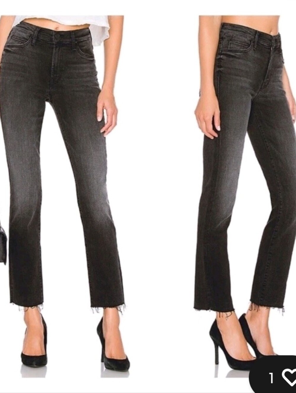 MOTHER Black Rascal Ankle Snippet Jeans